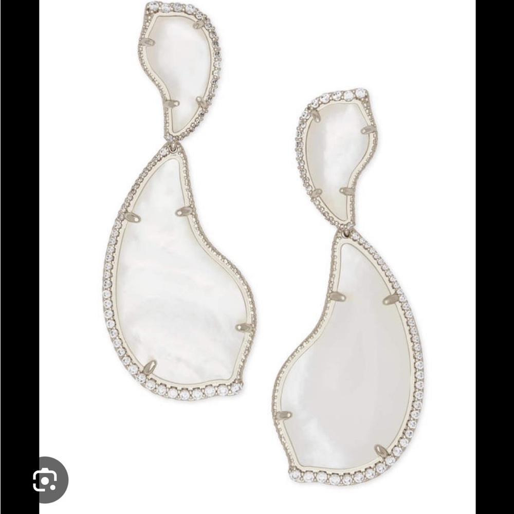 Kendra Scott Teddy earrings silver/ Mother of Pearl